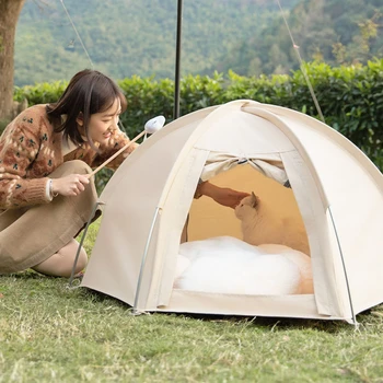 Pet Mini Hexagonal Tent Outdoor Camping Cats dogs Tents Indoor Pet Warm House Износоустойчив Дишащ водоустойчив