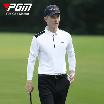 PGM Голф Мъжка тениска с дълъг ръкав е пот Wicking Ветроупорен и топло мек удобен голф облекло мъже YF492