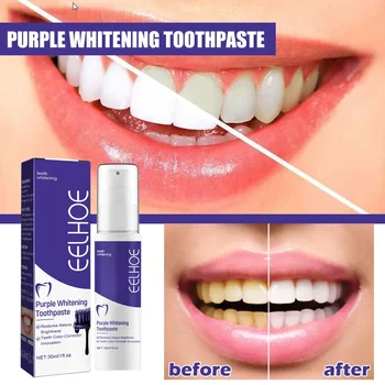 Purple Bright Whitening Паста за зъби Грижа за почистване на зъбите Премахване на жълти петна Hyun White Мирис на зъбна плака Свежа грижа за устата