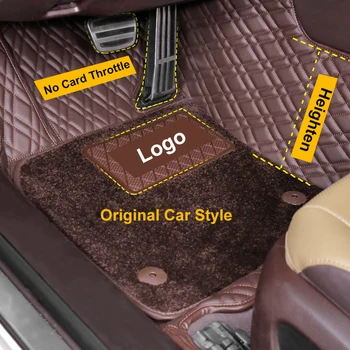 QHCP 5D автомобилни подови постелки тел мат филц двуслойни килими за крака всички заобиколени водоустойчив черен кафяв цвят за Lexus ES200 260 2018