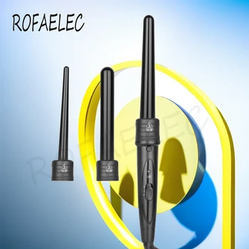 ROFAELEC 3 в 1 коса къдрици грижи стайлинг къдрене пръчка взаимозаменяеми 3 части клип коса желязо маша комплект маша