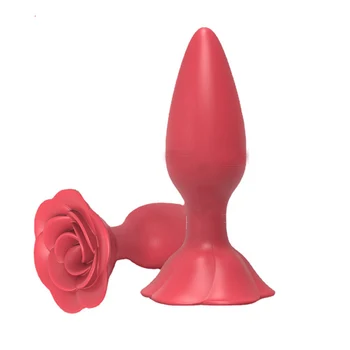 Rose Anal Plug Soft Silicone Female Anal Stimulator Sex Toy for Couples Butt Plug for Women Adult Goods Sex Shop