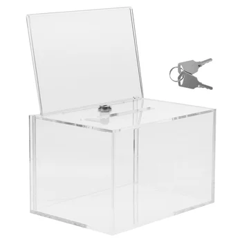 Simple Design Предложение Box Избирателна кутия Кутия за дарения Износоустойчива акрилна кутия за съхранение с ключалка