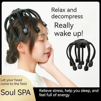 Smart Bluetooth главата масаж инструмент електрически октопод вибрации релаксация главата масажор