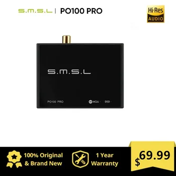 SMSL PO100 PRO USB цифров интерфейс MQA декодиране XOMS XU316 DSD64 оптичен коаксиален DSD512 I2S изход 32bit 768Khz за PS5 превключвател