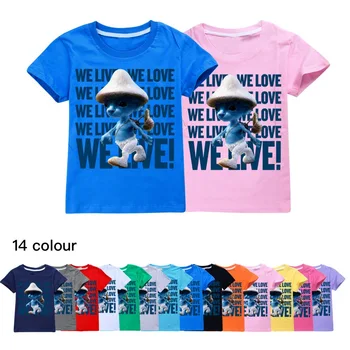 Smurf Cat Kids Summer Short Sleeve T Shirt Cotton Baby Boys Fashion Clothes Shailushai Wаnnуwаn Boys Clothes Girls Tees Tops