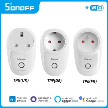 SONOFF S26R2 EU /FR BR WiFi Smart Plug Wireless eWelink APP Control Smart Home работи с Alexa Google Google Home Yandex Alice