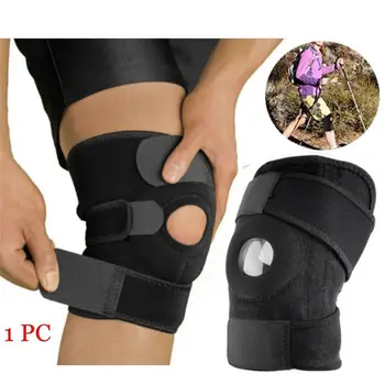 Sports Черно коляно Patella подкрепа скоба регулируема ръкав обвивам капачка стабилизатор