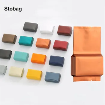 StoBag 50pcs цветно алуминиево фолио опаковка чанта пластмасово топлинно запечатване за чай кафе на прах съхранение торбичка преносим на едро