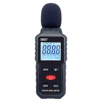 T50 цифров 30 ~ 130dB децибелиметър dB метър за измерване на нивото на звука Измерване на нивото на шума Децибел метър 0.1 dB Професионален звук