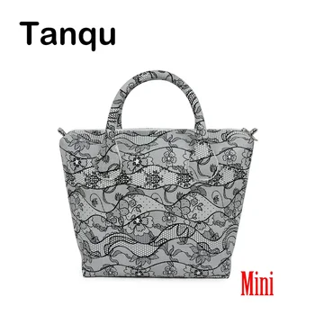 TANQU Мини водоустойчива изкуствена PU кожа флорална вложка вътрешен джоб плюс дръжка комбинация за мини Obag O чанта жени чанта