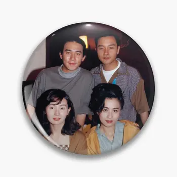 Tony Leung Maggie Cheung Leslie Cheung C Soft Button Pin Women Badge Clothes Cartoon Hat Lover Creative Collar Lapel Pin Cute