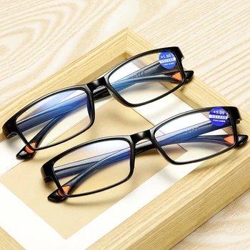 TR90 Ултралеки очила за четене с анти синя светлина +1.0 +1.5 +2.0 2.5 3.5 +4.0 Модни пресбиопия Очила Квадратни очила