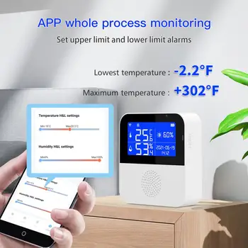 Tuya WiFi сензор за влажност Интелигентен дом вътрешен термометър хигрометър Smart Life APP Работа с Google Assistant