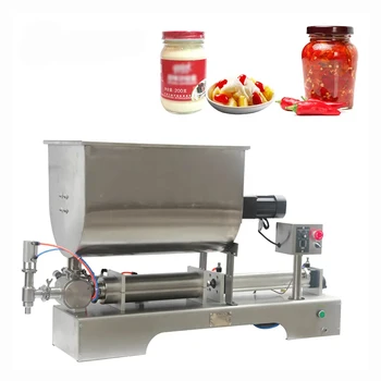 U-образна висококачествена машина за пълнене с течност за различни сосове, смесване и разбъркване на машина за опаковане на сусамов сос