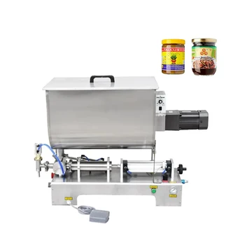 U-образна машина за пълнене на бункер паста, малка автоматична машина за опаковане на сос за разбъркване на сусамова паста