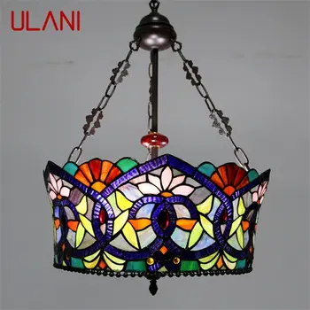ULANI Тифани висулка лампа LED творчески цвят стъкло реколта висящи светлина декор за дома трапезария спалня хотел