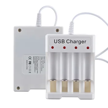 USB 4 слота бързо зареждане AA AAA зарядно устройство за акумулаторна батерия Nimh Nicd адаптер за зареждане DC1.2V 250mA