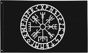 Viking символ Скандинавски компас флаг 3x5 фута