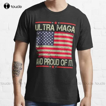Vintage Ultra Maga и горд от него Тенденциозна тениска Trump 2024 Мъжка мускулна риза Персонализиран подарък Модна тениска Summer Xs-5Xl Ретро