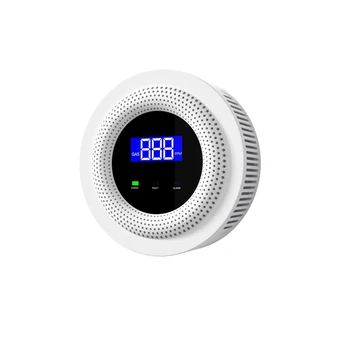 Wifi безжична интелигентна газова аларма Детектор за изтичане на газ APP контрол Аларма за голям обем за кухненски склад бял