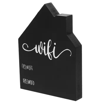 Wifi Парола Знак Стая за гости Декорации за баня Начало Черна дъска Дървена
