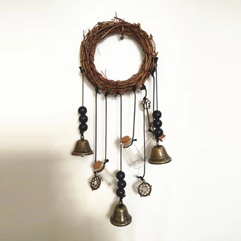 Witch Bell Wind Chime Висящи вещици Bells защита закачалки за врати за късмет на открито вещица благословия бохемски домашна стая декор