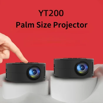 YT200 LED мобилен видео мини проектор домашно кино медиен плейър детски подарък кино кабелен същия екран проектор за Iphone Android