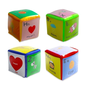 YYDS 4Pcs Възпроизвеждане на игра пяна кубчета с карти 3.94Inch меки цветни пяна кубчета