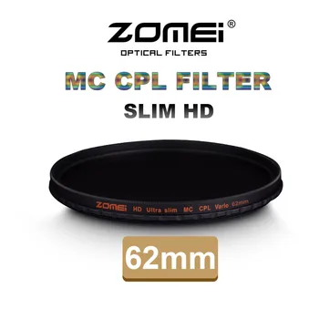 Zomei 62mm CPL поляризатор филтър Slim Pro HD 18 слой MC кръгъл поляризиращ филтър за Canon Nikon Sony Pentax Leica обектив за камера