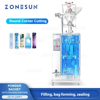 ZONESUN Автоматична машина за опаковане на саше чанта Машина за пълнене и запечатване на прах с кодираща машина ZS-PL240P1