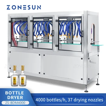 ZONESUN Автоматична машина за сушене на бутилки ZS-BDM4000 Сушилня за горещ въздух с високо налягане Линия за производство на стъклени бутилки за напитки
