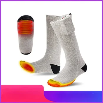 Акумулаторни зимни възрастни хора здраве отопление чорапи USB отопляем чорап топлина открит отопляеми ботуши ски крак студоустойчив памук чорап