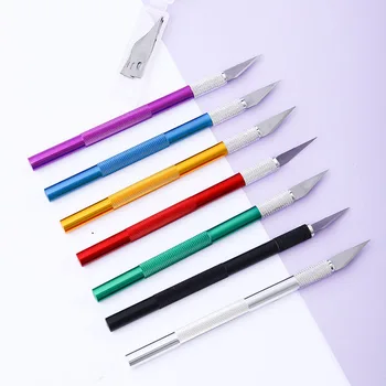 Алуминиев прът Цветен нож за дърворезба Многоцветен DIY мобилен телефон филм дърворезба нож Полезен нож Гумен печат