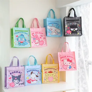 Аниме Sanrio Hello Kitty Hangyodon Cinnamoroll чанта Oxford кърпа екологично чисти съхранение за многократна употреба пазарска пазарска чанта