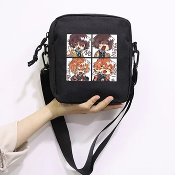 Аниме бездомни кучета печат училище чанта периферни наклонена чанта малка квадратна чанта едно рамо наклонена раница за момче и момичета