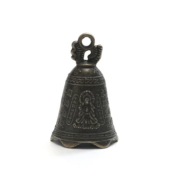 Антична камбана китайска мини скулптура Молете се Гуанин Бел Фън Шуй Бел Покана Буда творчески подарък Висулка за декорация на дома