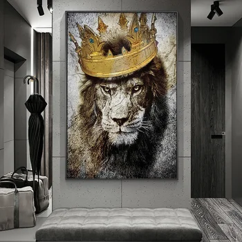 Африкански царе лъвове Портретни картини от платно на стената Арт плакати и отпечатъци Животни Художествени картини за хол Cuadros