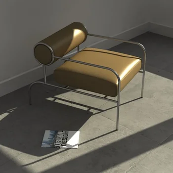 Бар Метални модерни столове Поддръжка на гърба на хола Индустриална медитация Кожа Италиански Lounge Фотьойл Nordic Sillas мебели