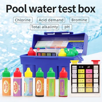  басейн вода тест комплект хлор рн бром алкалнит киселина търсенето 5-начин тест комплект инспекция течна вода качество компонент тест кутия