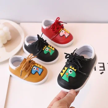 Бебешки обувки за малки деца единични 0-2-3 годишни бебешки малки кожени обувки Мека подметка обувка за момчета и момичета удобни
