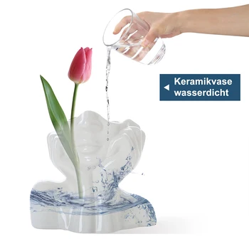 Бели стилни и артистични декоративни вази Ръчно изработена керамична декорация на маса Ваза за цветя