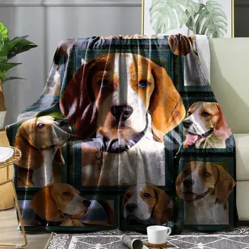 Бигъл куче одеяло фланела хвърлят одеяло супер мек уютен топло одеяло за диван стол легло диван офис подарък за възрастни дома декор