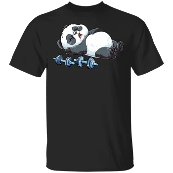 Борбата е истинска Забавни Panda Gym Вдигане на тежести Фитнес тениска 100% памук O-образно деколте къс ръкав лятна ежедневна мъжка тениска