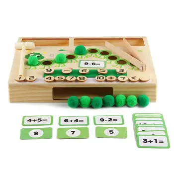 Броене на играчки за деца на възраст 3-5 години Caterpillar броячи за деца математика предучилищна математика допълнение изваждане учене играчка Монтесори