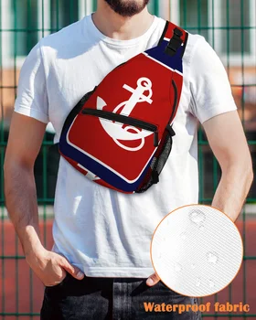 Бяла котва гърдите чанта за мъже случайни спортни рамо чанта жените пътуване водоустойчив пратеник чанта