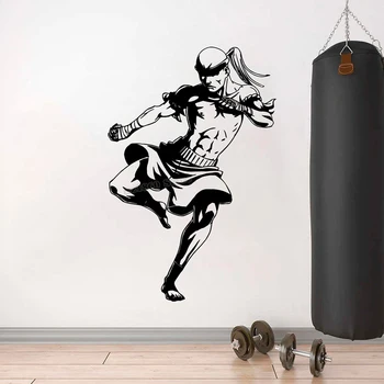 Винил стена Decal тайландски бокс муай тай бойното изкуство на Тайланд стена стикер за дома бокс фитнес декор стикери стенопис B643
