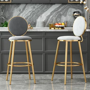Високи бар столове шезлонги Трапезни столове Офис дизайнер Nordic стол брояч кадифе високо кухненско столче Barkrukken мебели