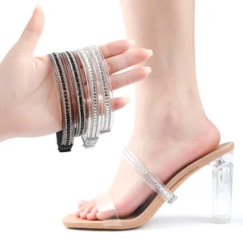 Високи токчета връзки за обувки ярки диаманти пакет регулируеми обувки колан глезена провеждане хлабав против хлъзгане пакет дантела вратовръзка презрамки група жени