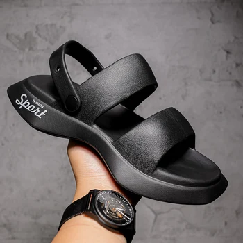 Високо качество 2023 Нови мъжки сандали чехъл ежедневни обувки EVA леки меки пясъци за летни жени Детски плажни сандали на открито